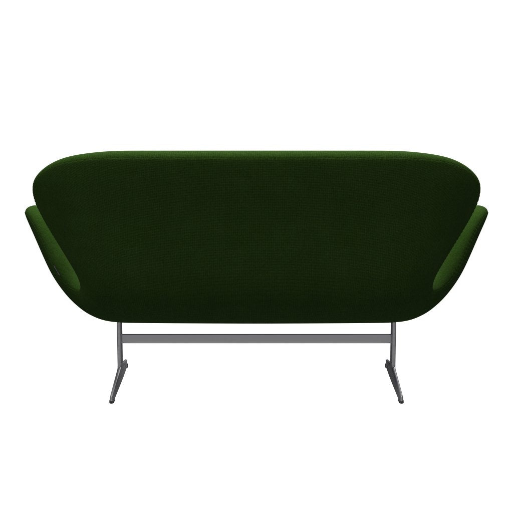 Fritz Hansen Swan Sofa 2 -sæder, sølvgrå/Hallingdal græsgrøn