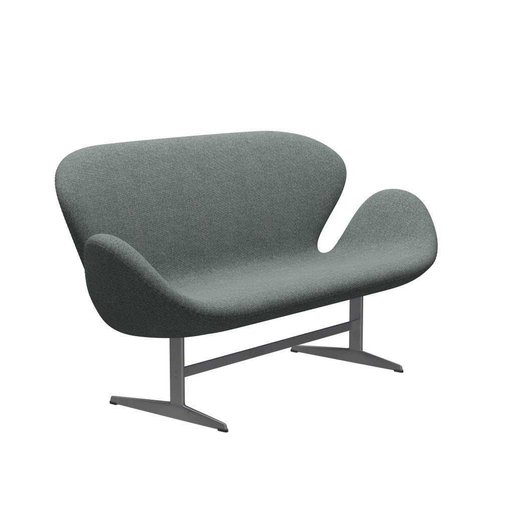 [product_category]-Fritz Hansen Swan Sofa 2 Seater, Silver Grey/Hallingdal Grey-Fritz Hansen-3321-HAL130-SGBASE-FRI-2