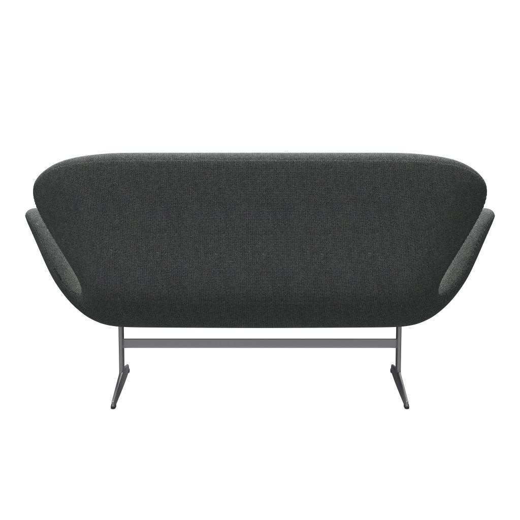 [product_category]-Fritz Hansen Swan Sofa 2 Seater, Silver Grey/Hallingdal White Black-Fritz Hansen-3321-HAL166-SGBASE-FRI-4