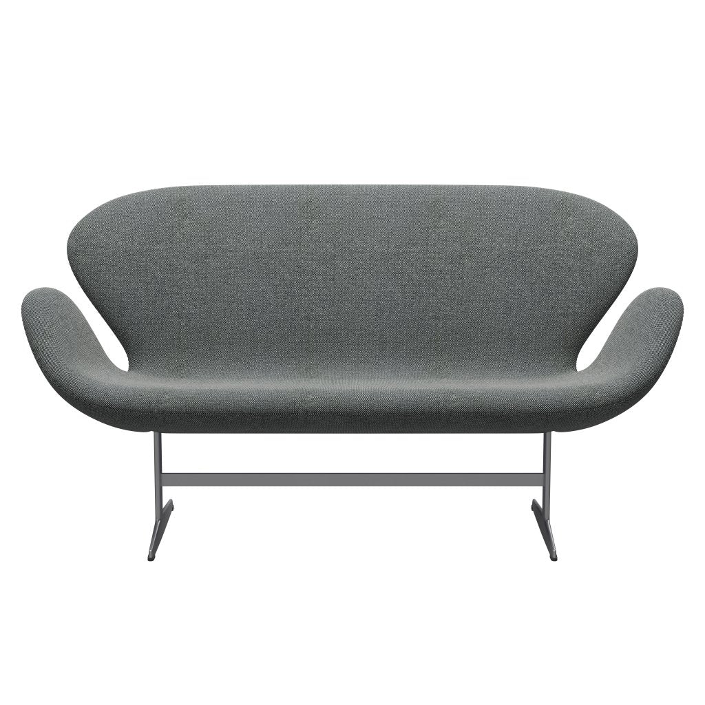 Fritz Hansen Swan Sofa 2 Sitzer, Silbergrau/Hallingdal Weiß/Braun