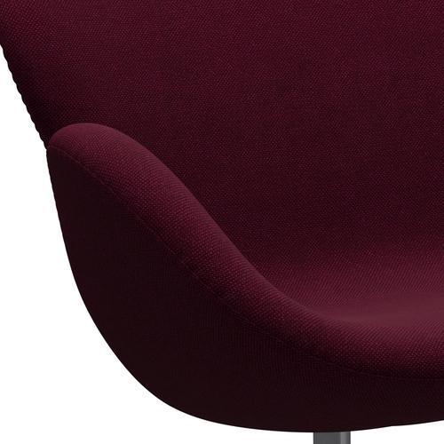 Fritz Hansen Swan Sofa 2 Seater, Silver Grey/Hallingdal Wine Red/Violet