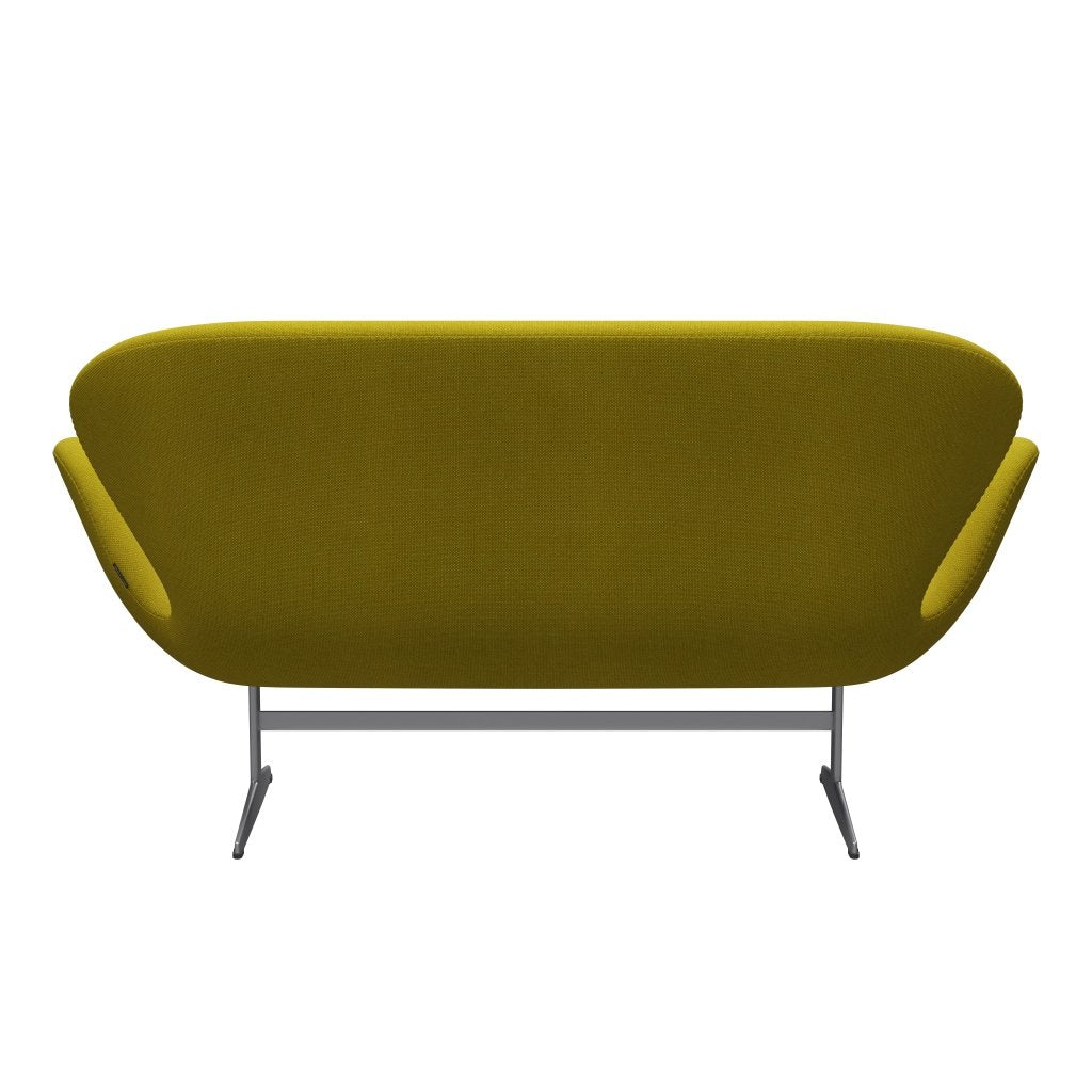 [product_category]-Fritz Hansen Swan Sofa 2 Seater, Silver Grey/Hallingdal Yellow/Green-Fritz Hansen-3321-HAL420-SGBASE-FRI-4