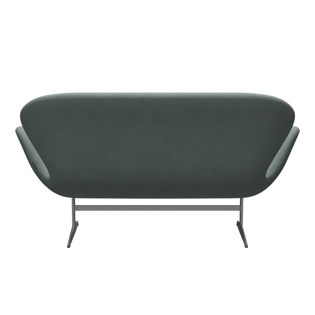 Fritz Hansen Swan Sofa 2 Seater, Silver Grey/Re Wool Light Aquamarine/Natural