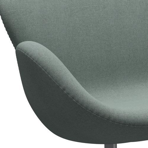 Fritz Hansen Swan Sofa 2 Seater, Silver Grey/Re Wool Light Aquamarine/Natural