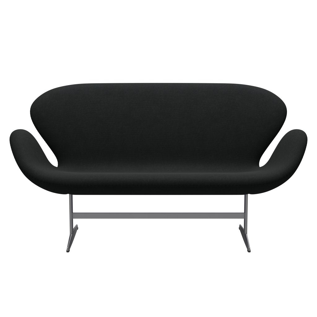 [product_category]-Fritz Hansen Swan Sofa 2 Seater, Silver Grey/Steelcut Black-Fritz Hansen-3321-STI190-SGBASE-FRI-1