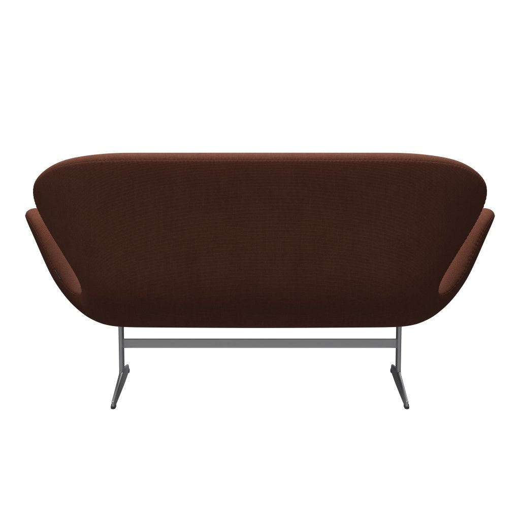 [product_category]-Fritz Hansen Swan Sofa 2 Seater, Silver Grey/Steelcut Medium Brown-Fritz Hansen-3321-STI365-SGBASE-FRI-4