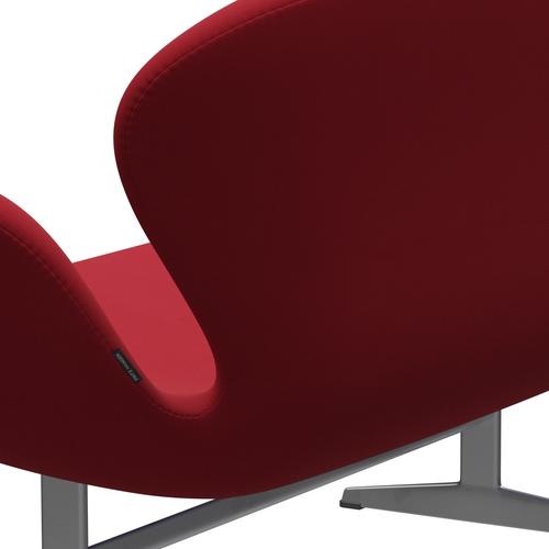 [product_category]-Fritz Hansen Swan Sofa 2 Seater, Silver Grey/Steelcut Standard/Light Dark Red-Fritz Hansen-3321-STI635-SGBASE-FRI-5