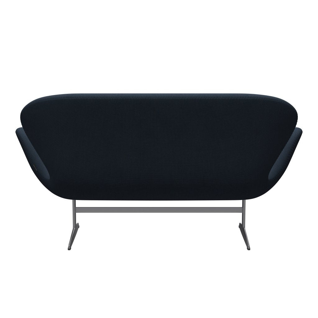 [product_category]-Fritz Hansen Swan Sofa 2 Seater, Silver Grey/Steelcut Trio Dark Brown Blue-Fritz Hansen-3321-STR756-SGBASE-FRI-4