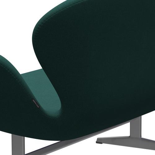 [product_category]-Fritz Hansen Swan Sofa 2 Seater, Silver Grey/Steelcut Trio Dark Green-Fritz Hansen-3321-STR976-SGBASE-FRI-5