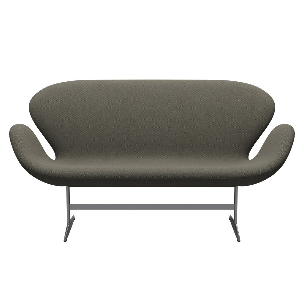 [product_category]-Fritz Hansen Swan Sofa 2 Seater, Silver Grey/Steelcut Trio Grey/Green-Fritz Hansen-3321-STR266-SGBASE-FRI-1