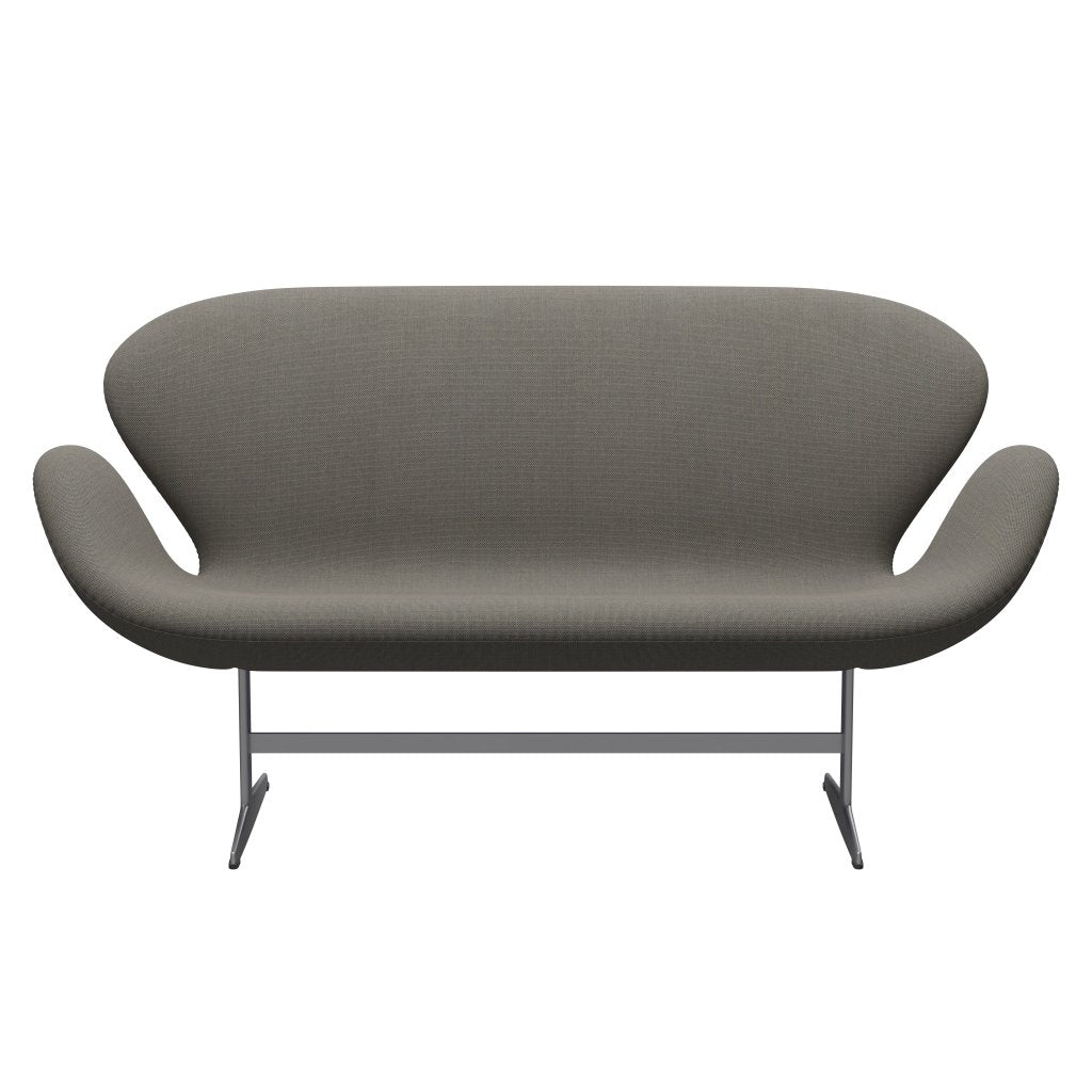 [product_category]-Fritz Hansen Swan Sofa 2 Seater, Silver Grey/Steelcut Trio Light Brown-Fritz Hansen-3321-STR253-SGBASE-FRI-1