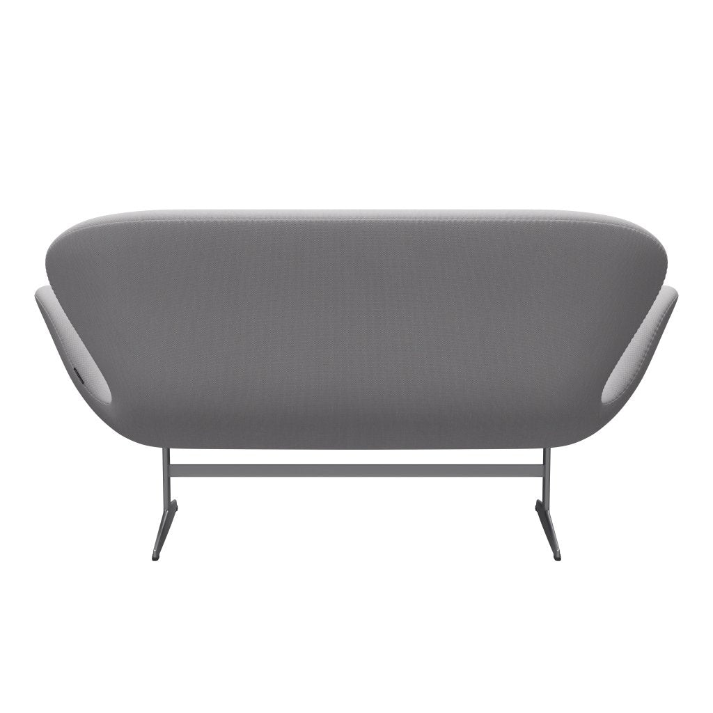 [product_category]-Fritz Hansen Swan Sofa 2 Seater, Silver Grey/Steelcut Trio White & Light Grey-Fritz Hansen-3321-STR105-SGBASE-FRI-4