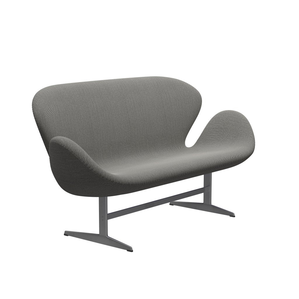 Fritz Hansen Swan Sofa 2 -sæder, sølvgrå/stålcut trio hvid/sort