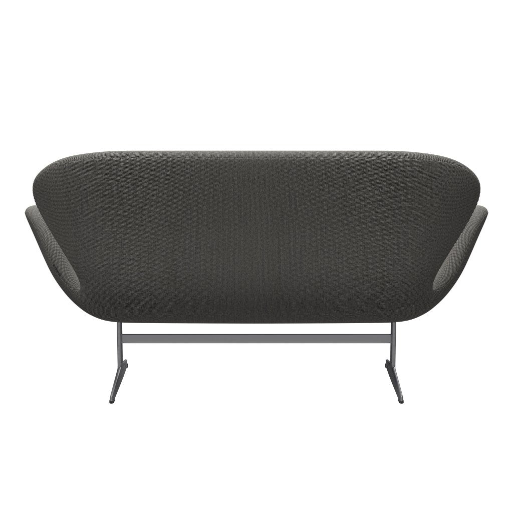 Fritz Hansen Swan canapé 2 places, gris argenté / Trio Steelcut blanc / noir