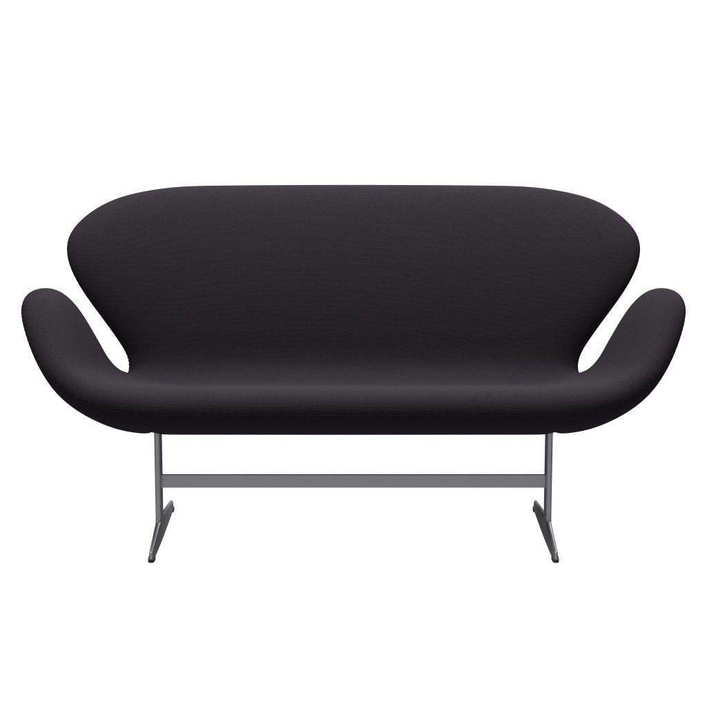 [product_category]-Fritz Hansen Swan Sofa 2 Seater, Silver Grey/Steelcut Violet Dark-Fritz Hansen-3321-STI685-SGBASE-FRI-1