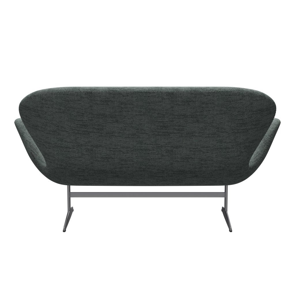 Fritz Hansen Swan Sofa 2 Sitzer, Silbergrau/Sunniva Schwarz/Weiß