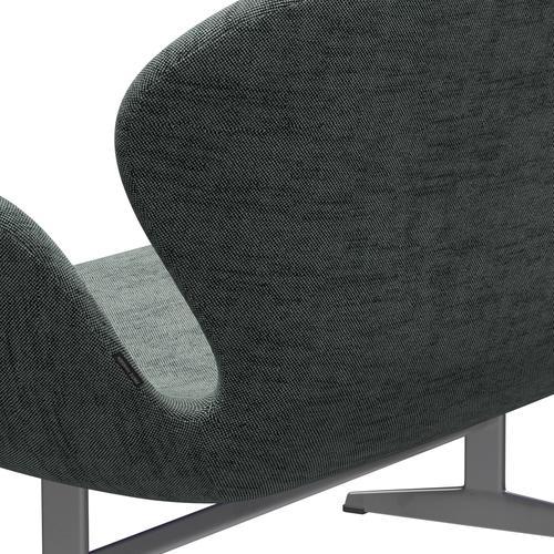 Fritz Hansen Swan Sofa 2 Seater, Silver Grey/Sunniva Black/White