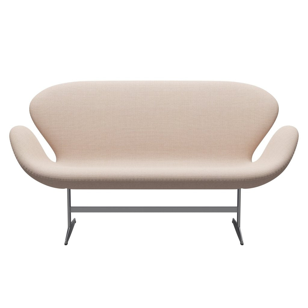 [product_category]-Fritz Hansen Swan Sofa 2 Seater, Silver Grey/Sunniva Sand/Soft Pink-Fritz Hansen-3321-SV236-SGBASE-FRI-1