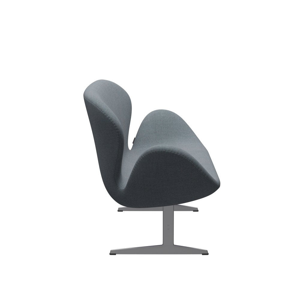 Fritz Hansen Swan canapé 2 places, gris argenté / sunniva bleu doux