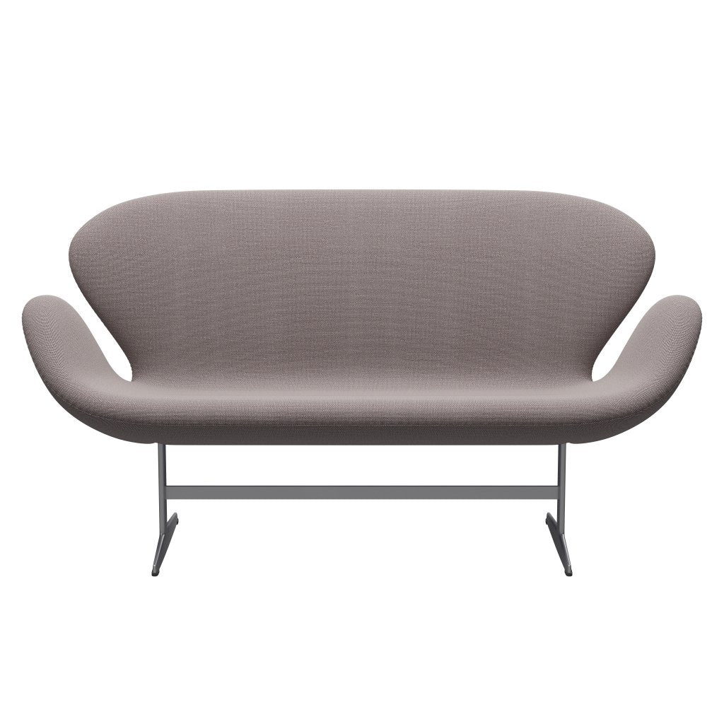 [product_category]-Fritz Hansen Swan Sofa 2 Seater, Silver Grey/Sunniva White/Violet-Fritz Hansen-3321-SV352-SGBASE-FRI-1