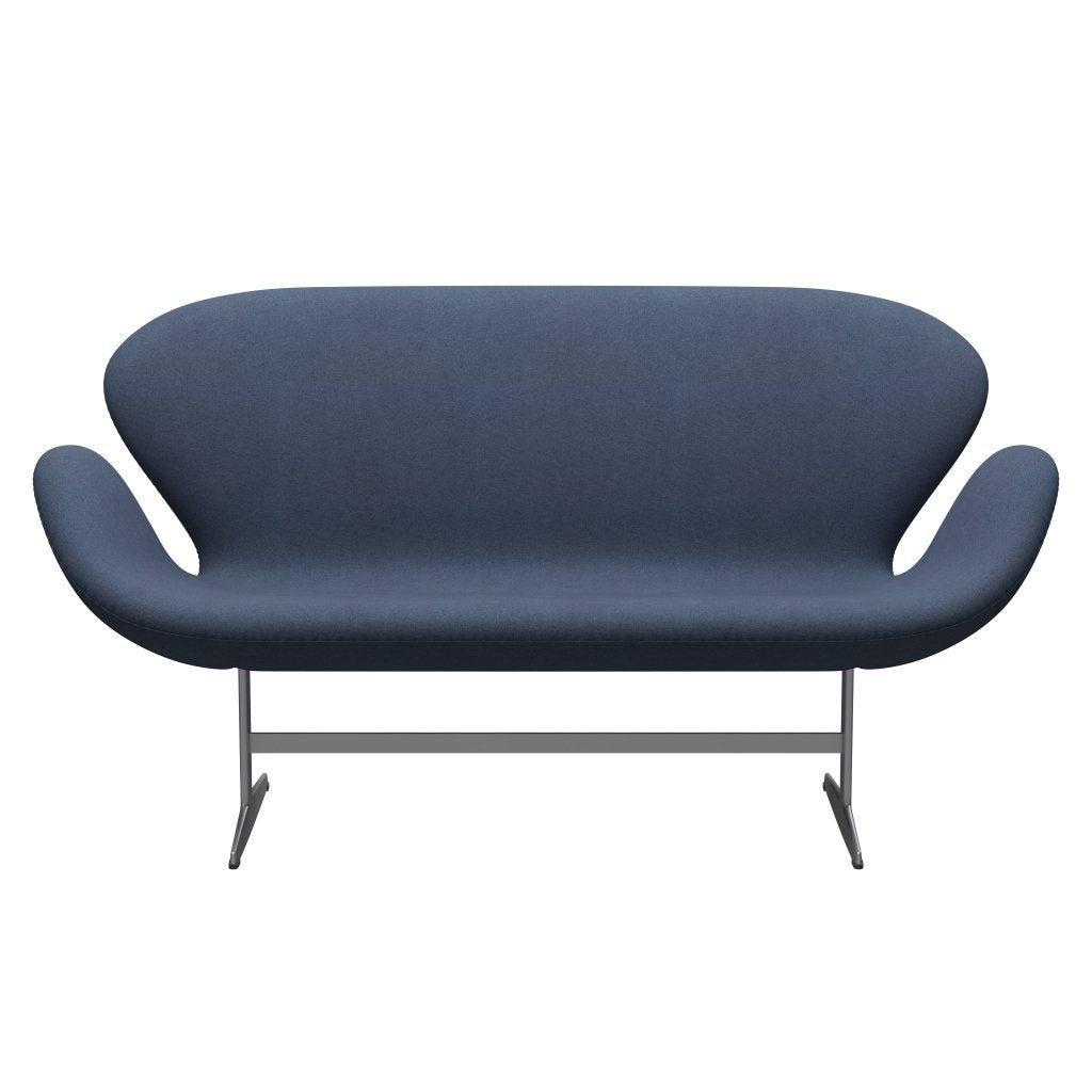 [product_category]-Fritz Hansen Swan Sofa 2 Seater, Silver Grey/Tonus Grey Blue-Fritz Hansen-3321-TON764-SGBASE-FRI-1