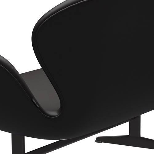 Fritz Hansen Swan Sofá 2 plazas, grafito cálido/aura marrón negro