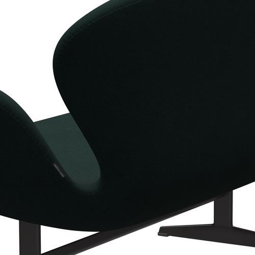 Fritz Hansen Swan canapé 2 places, graphite chaud / Christianshavn vert foncé