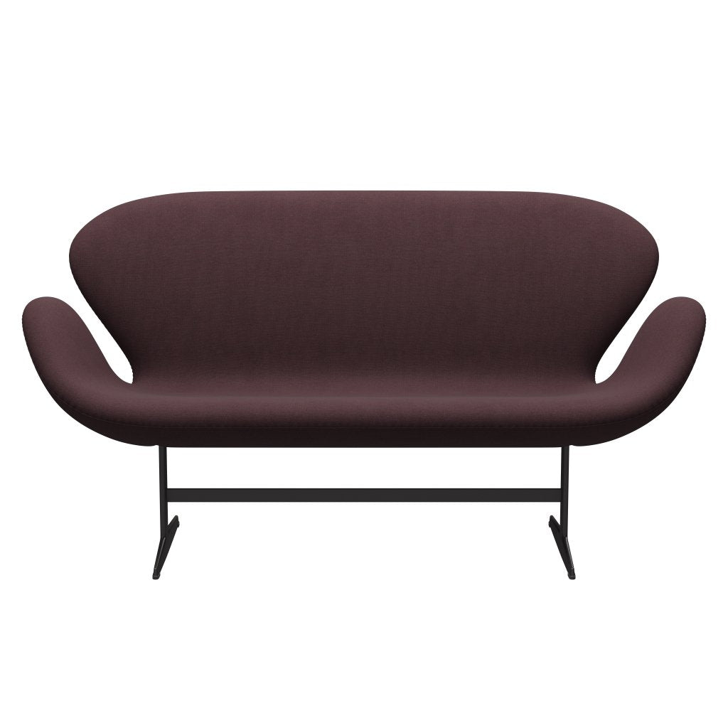 Fritz Hansen Swan Sofa 2 -sæder, varm grafit/Fiord Bourgogne