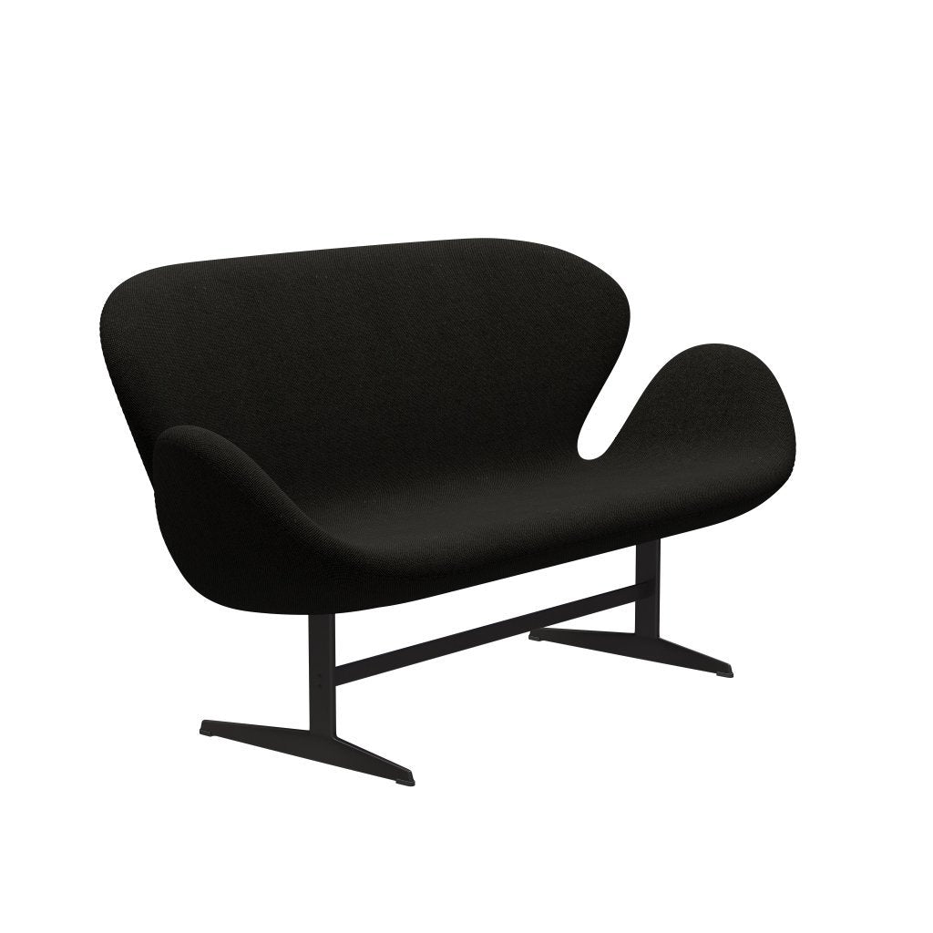 [product_category]-Fritz Hansen Swan Sofa 2 Seater, Warm Graphite/Hallingdal Black/Grey (173)-Fritz Hansen-3321-HAL173-WGBASE-FRI-2