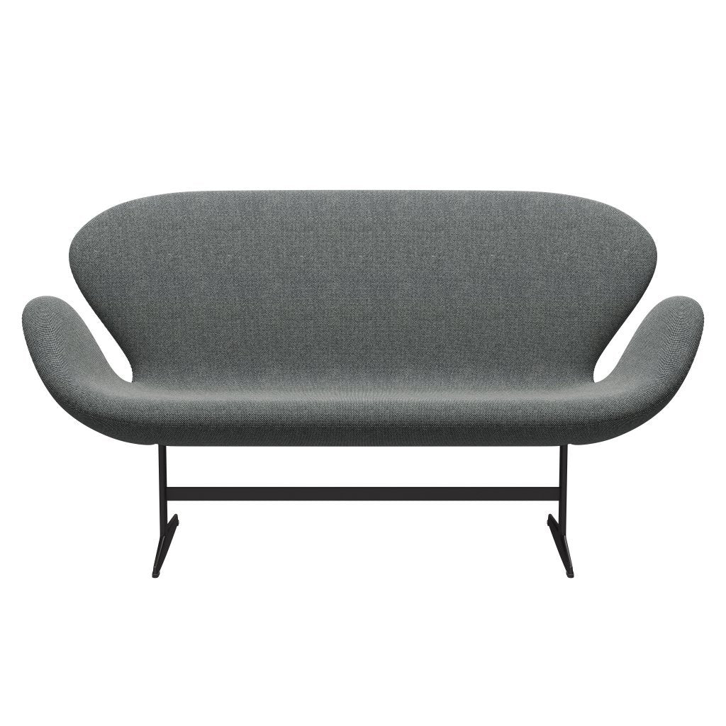 [product_category]-Fritz Hansen Swan Sofa 2 Seater, Warm Graphite/Hallingdal White Black-Fritz Hansen-3321-HAL166-WGBASE-FRI-1