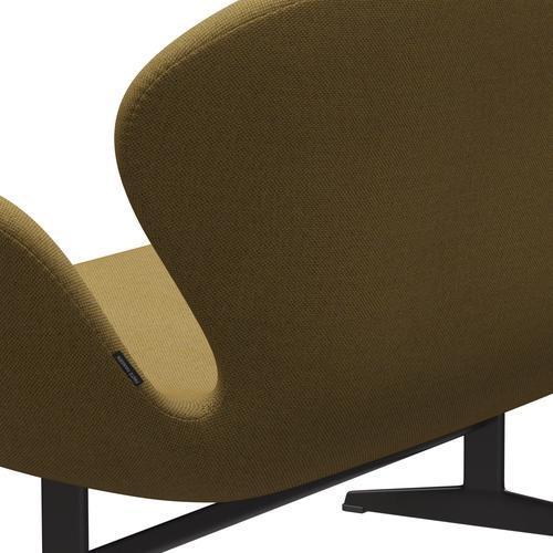 [product_category]-Fritz Hansen Swan Sofa 2 Seater, Warm Graphite/Re Wool Golden Yellow/Natural-Fritz Hansen-3321-REW458-WGBASE-FRI-5