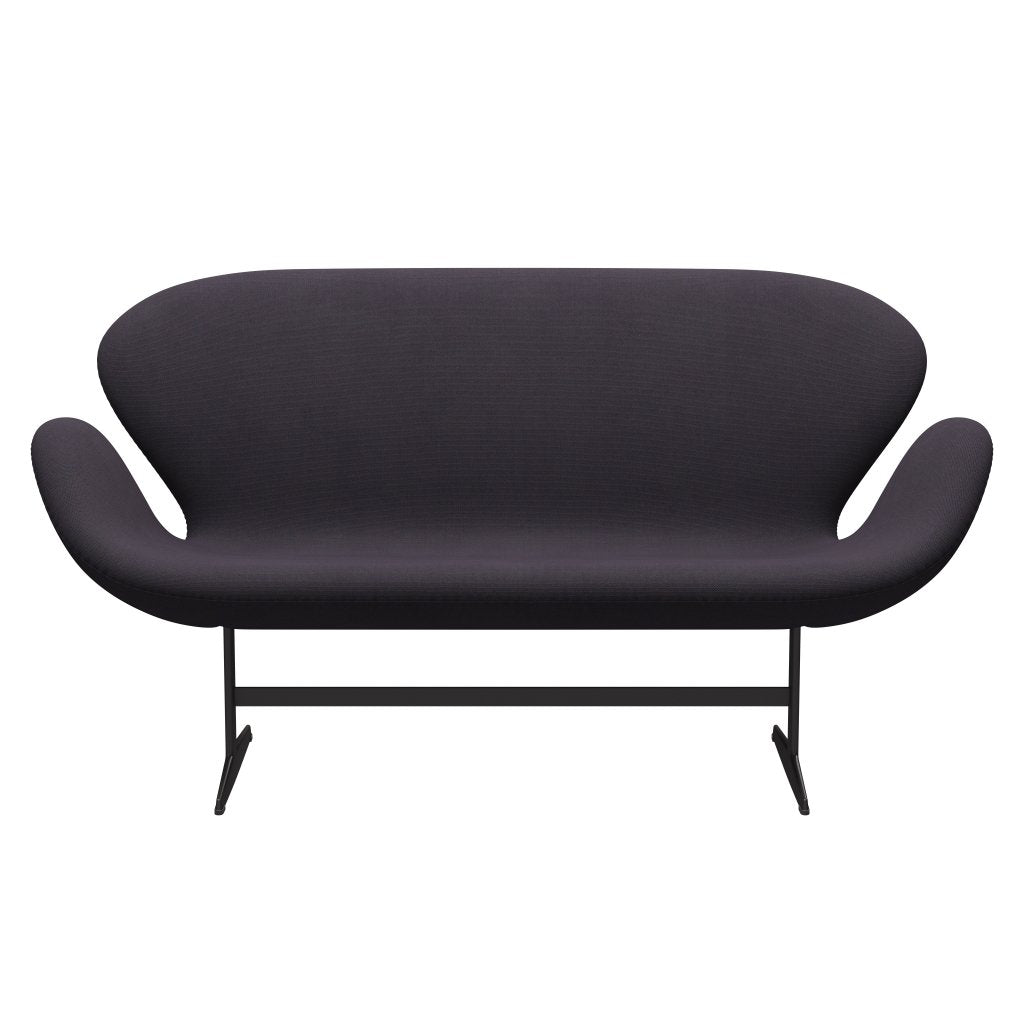 Fritz Hansen Swan canapé 2 places, graphite chaud / trio Steelcut bleu foncé