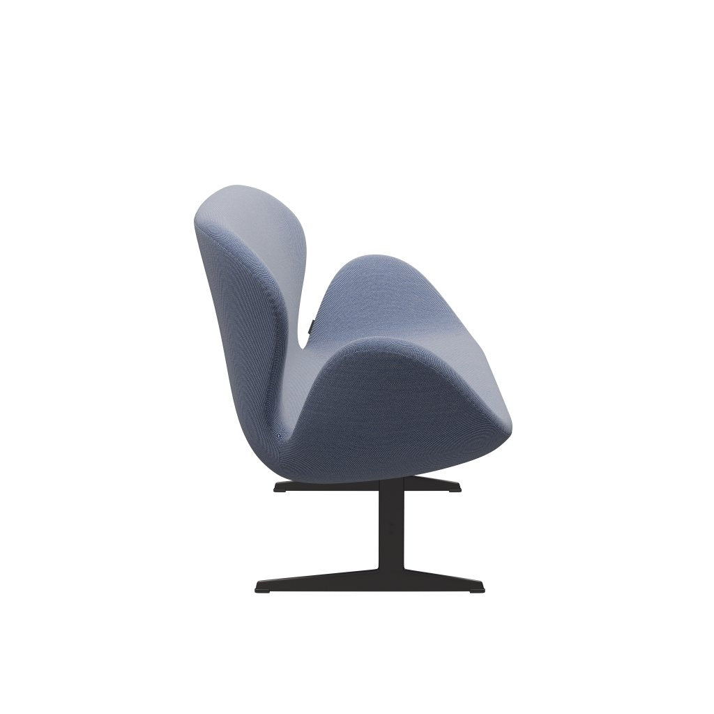 Fritz Hansen Swan Sofá 2 plazas, grafito cálido/trío de chupetón de acero blanco/azul