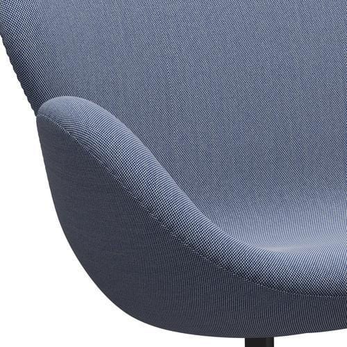 Fritz Hansen Swan Sofá 2 plazas, grafito cálido/trío de chupetón de acero blanco/azul