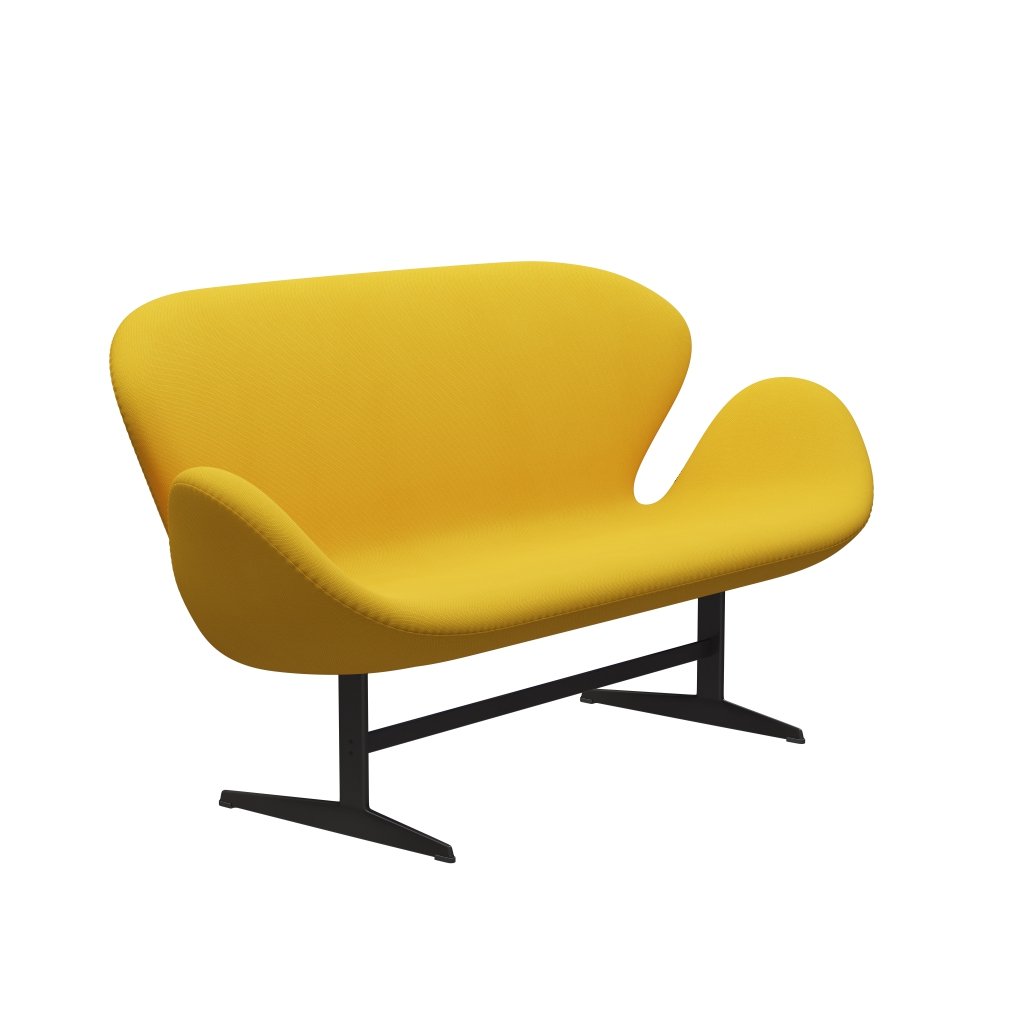 [product_category]-Fritz Hansen Swan Sofa 2 Seater, Warm Graphite/Steelcut Yellow-Fritz Hansen-3321-STI445-WGBASE-FRI-2
