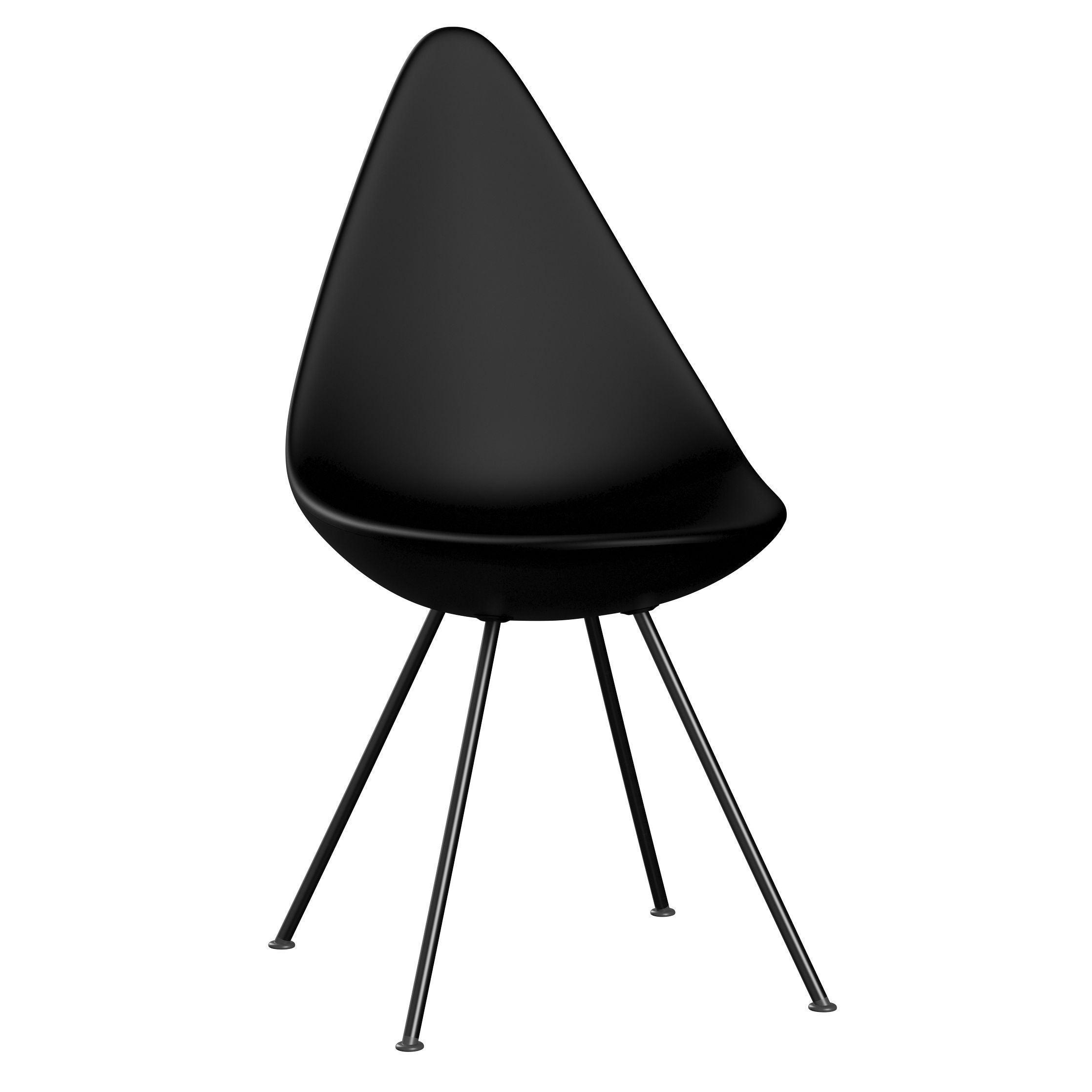 [product_category]-Fritz Hansen The Drop Chair, Black/Black-Fritz Hansen-3110-LA190-DRBL-FRI-1