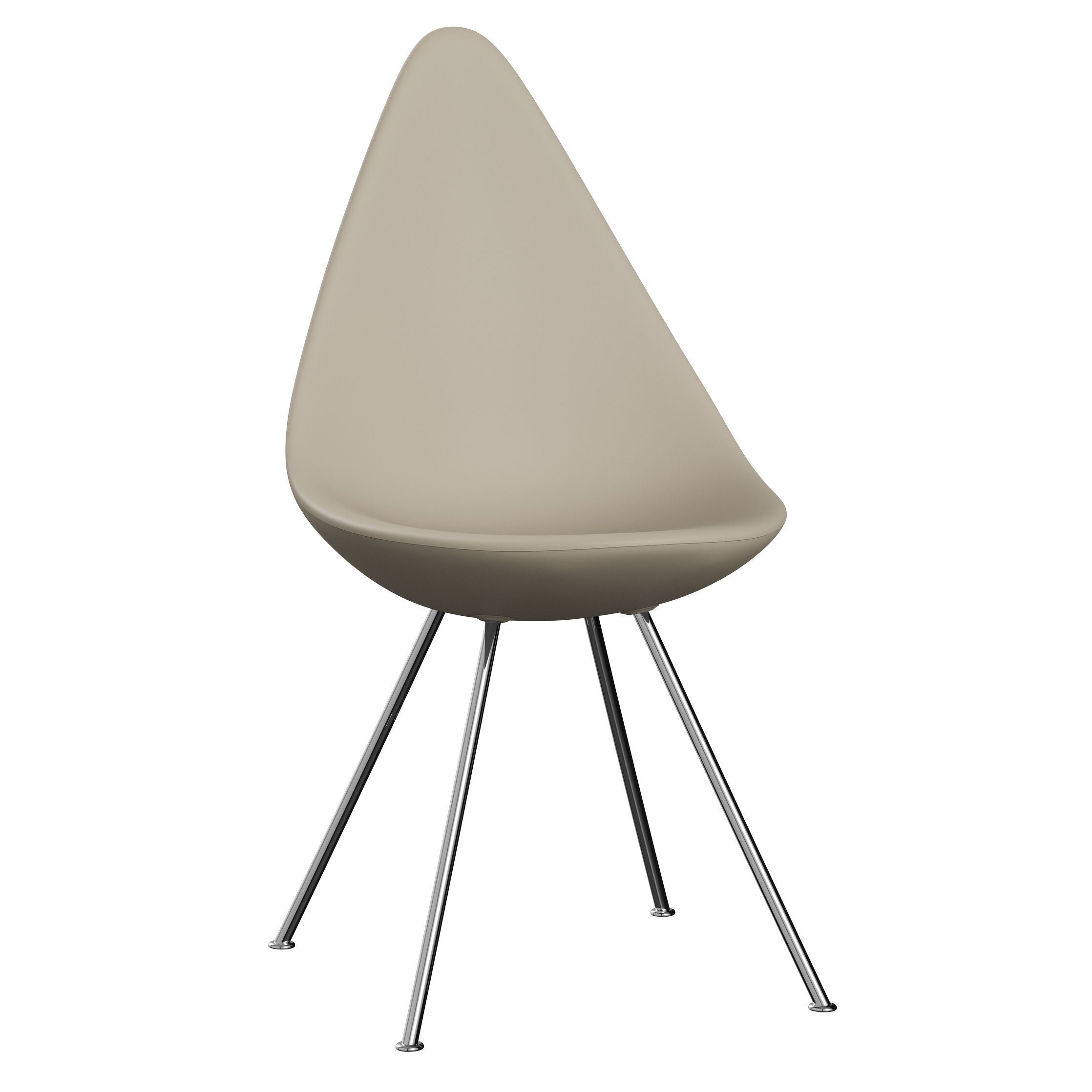 [product_category]-Fritz Hansen The Drop Chair, Chrome/Light Beige-Fritz Hansen-3110-LA135-CST-FRI-1