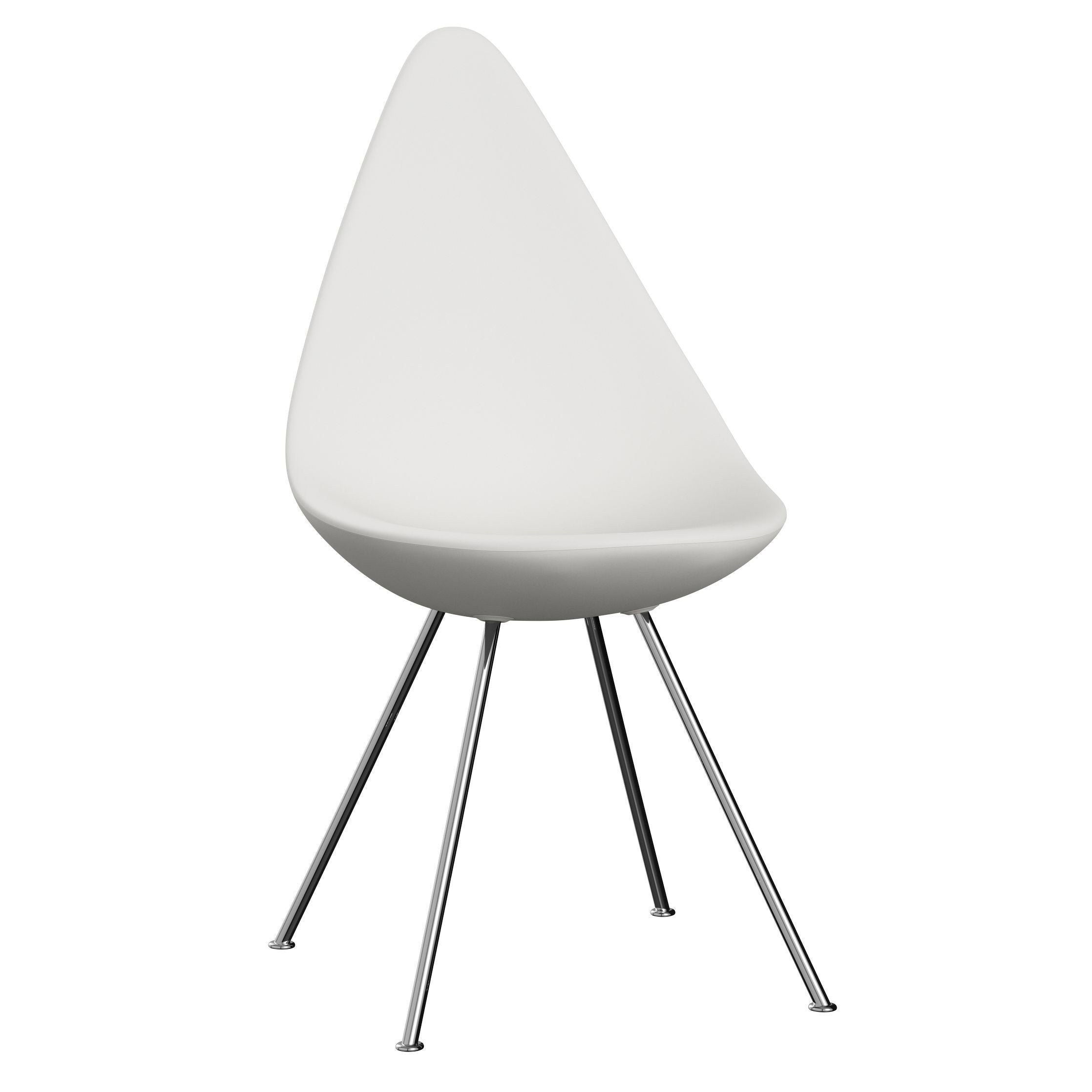 [product_category]-Fritz Hansen The Drop Chair, Chrome/White-Fritz Hansen-3110-DROPWH-CST-FRI-1