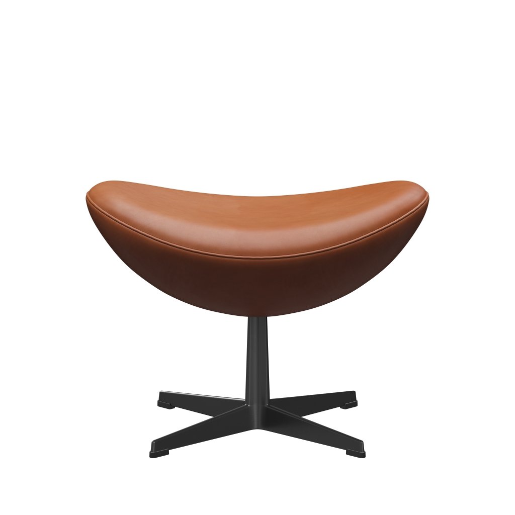 Fritz Hansen The Egg Foot Stool, Black Lacquer/Grace Walnut