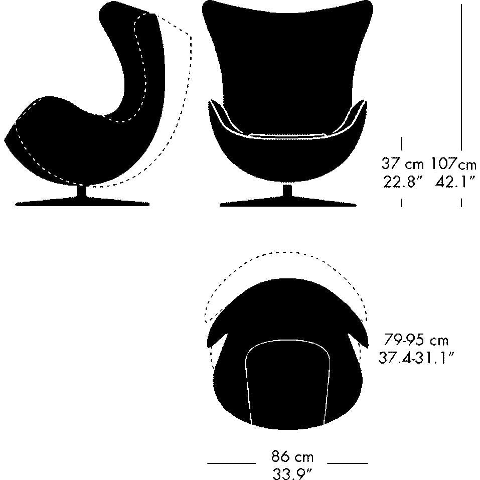 Fritz Hansen, o tecido da cadeira de ovo, o grafite quente ChristiaShavn 1120 Gray