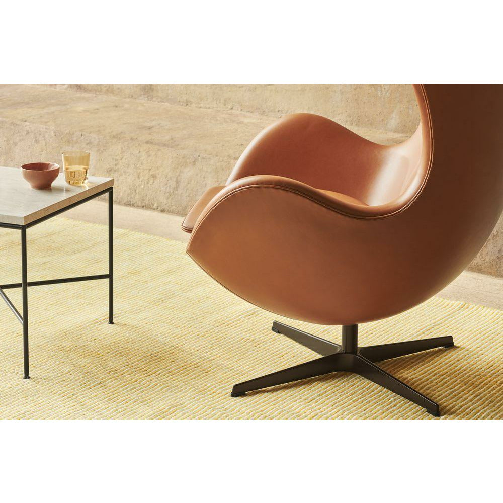 Fritz Hansen das Eier Lounge Stuhl Leder, schwarz/essentiell schwarz