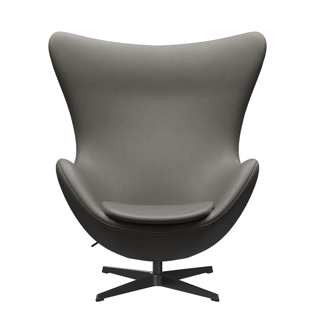 Fritz Hansen The Egg Lounge Chair en cuir, noire / lave essentielle