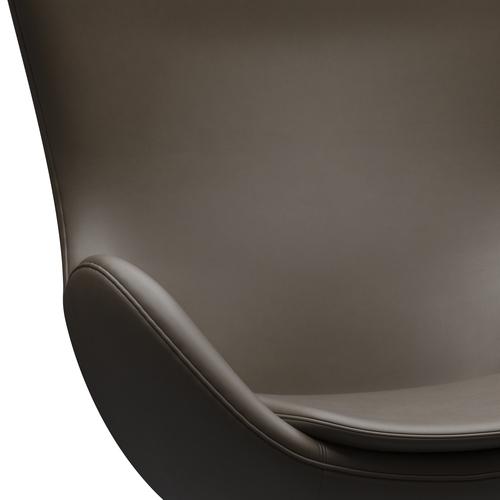 Fritz Hansen The Egg Lounge Stuhl Leder, Schwarz/Essential Stein