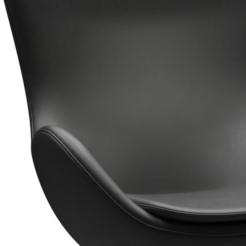 Fritz Hansen The Egg Lounge Suelle Leather, aluminio cepillado por satén/Negro esencial