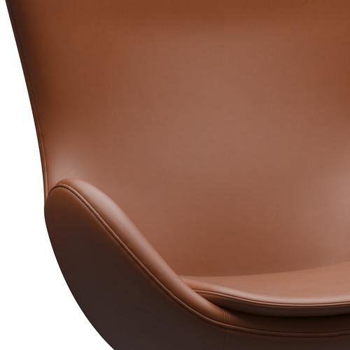 Fritz Hansen The Egg Lounge Chair Leather, Satin Brushed Aluminium/Essential Walnut