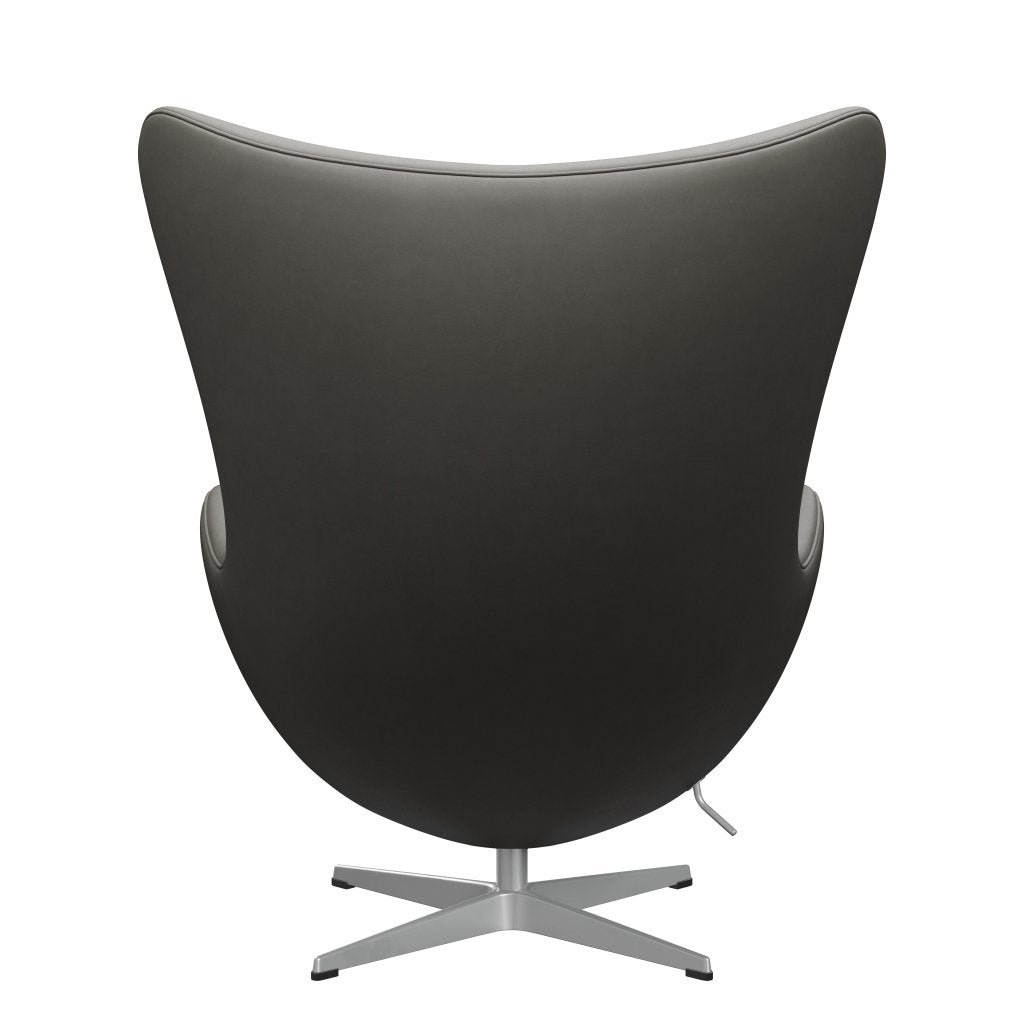 Fritz Hansen The Egg Lounge Suelle Leather, plateado gris/lava esencial