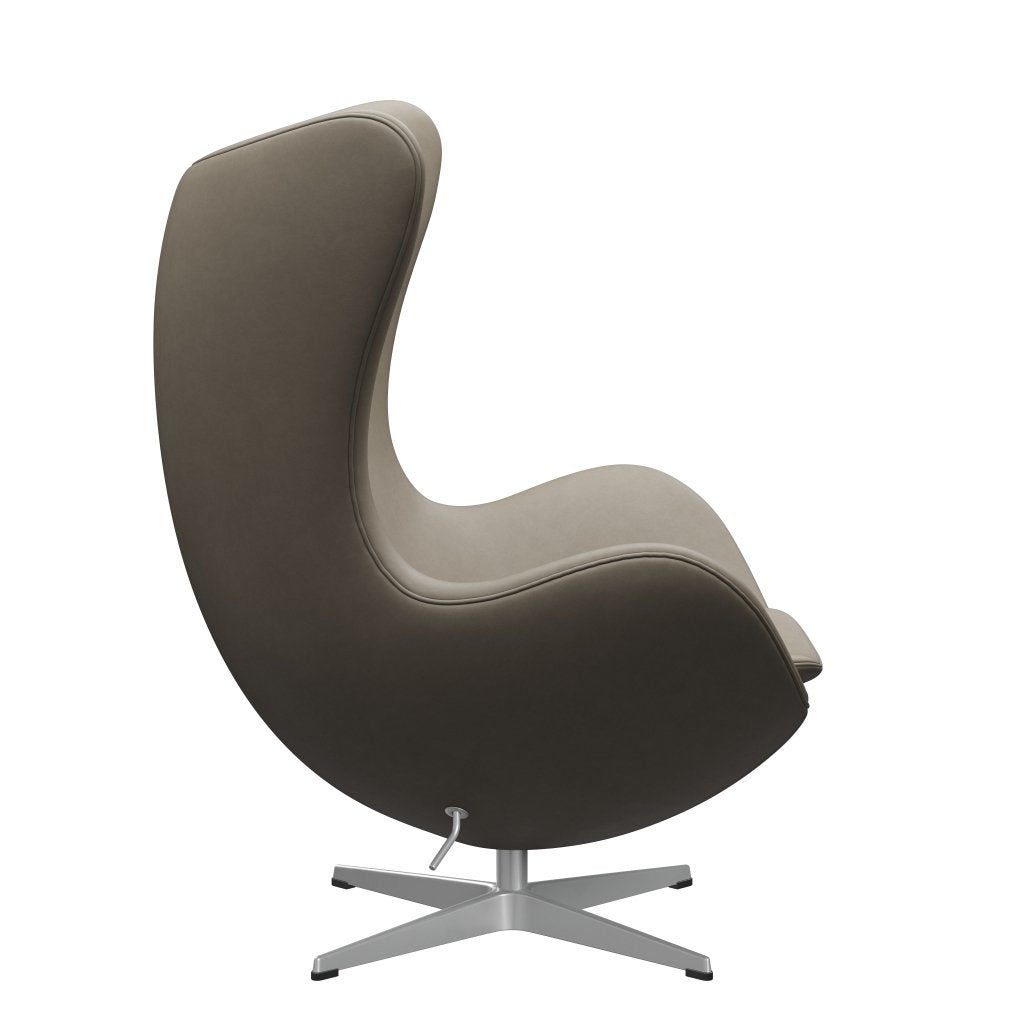 Fritz Hansen The Egg Lounge Suelle Leather, gris plateado/esencial claro gris