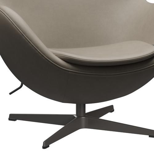 Fritz Hansen The Egg Lounge Suelle Leather, grafito cálido/esencial gris claro