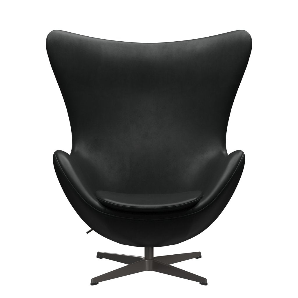 Fritz Hansen la chaise longue des œufs, graphite chaud / grâce noir