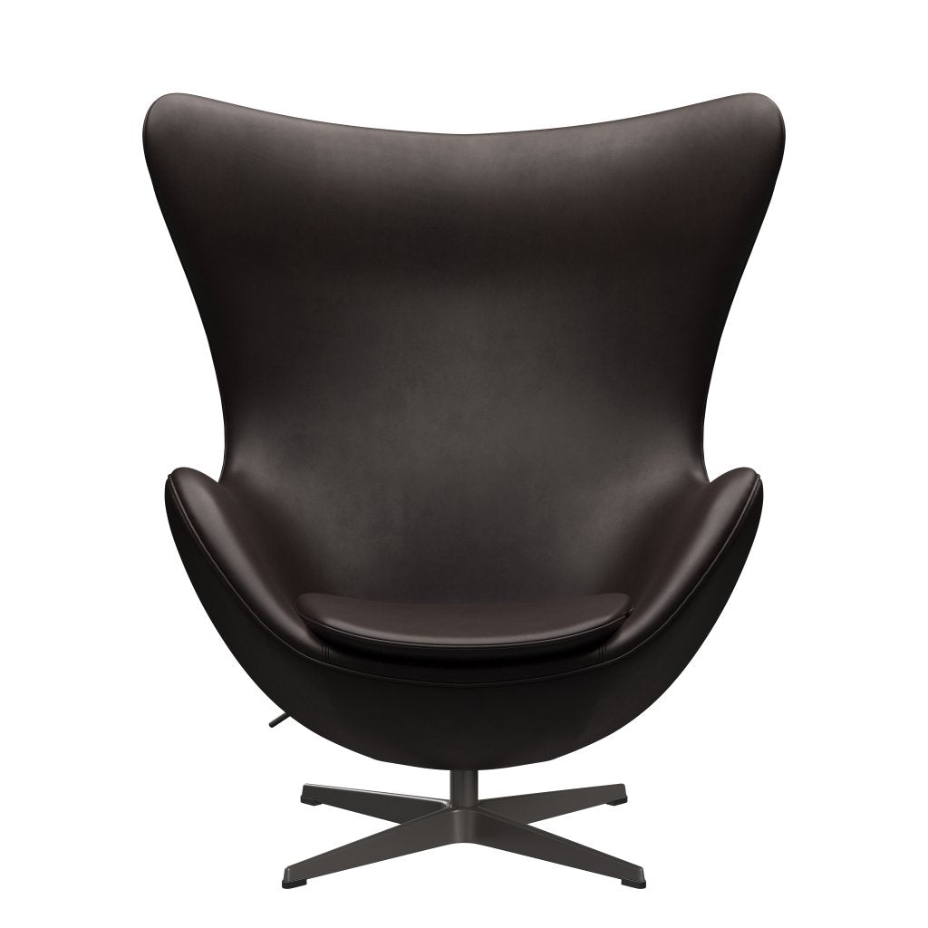 Fritz Hansen The Egg Lounge Chair, Warm Graphite/Grace Dark Brown